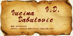 Vucina Dabulović vizit kartica